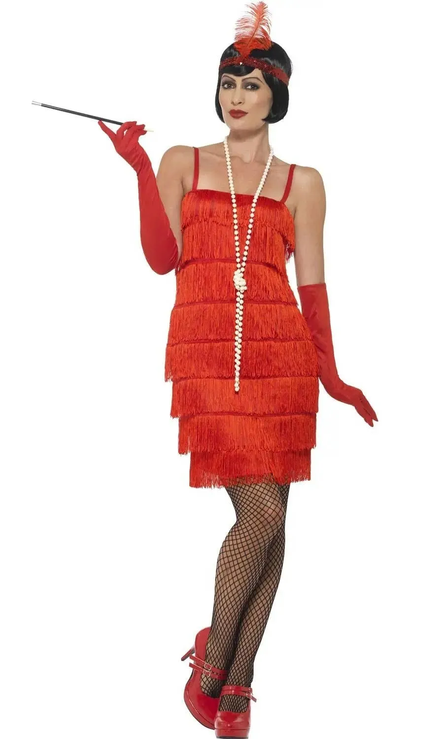 1920s Short Red Womens Plus Size Flapper Costume