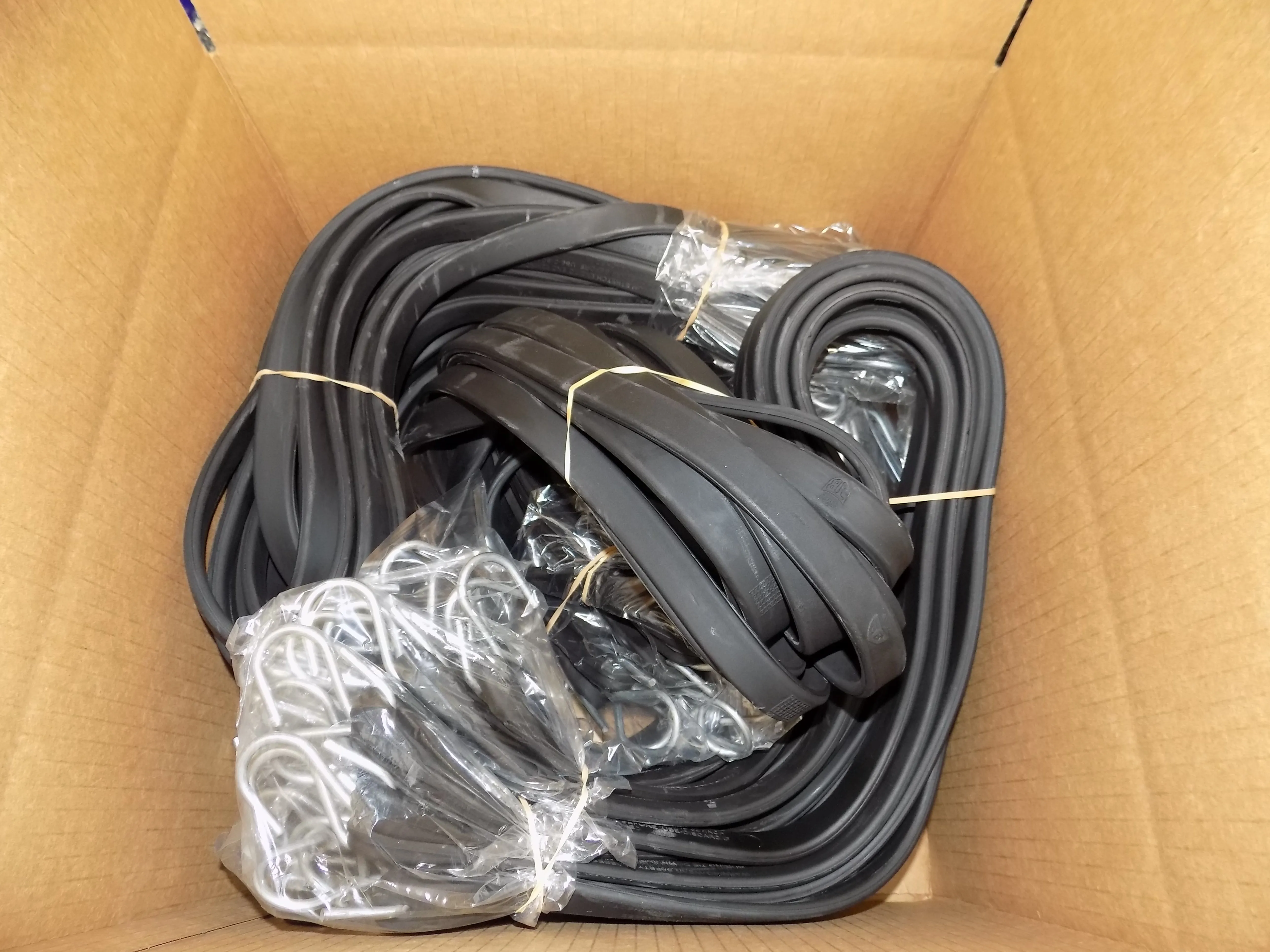 21" Rubber Tarp Straps with S-Hooks Attached (50 per Box)