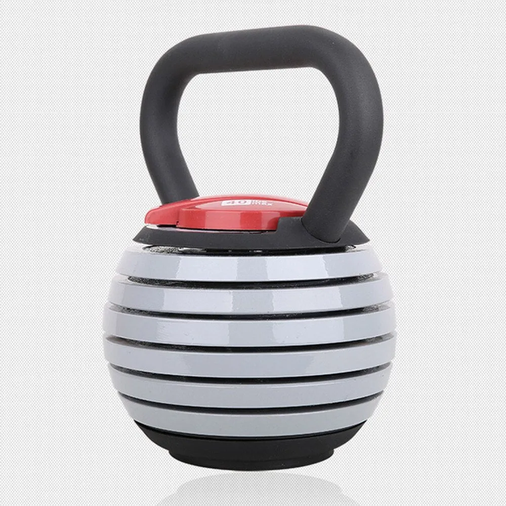 40LB Fitness Adjustable Metal Kettlebell Handle for Weight Plates Arm Strength Workout Kettle Bell Grip Dumbbell