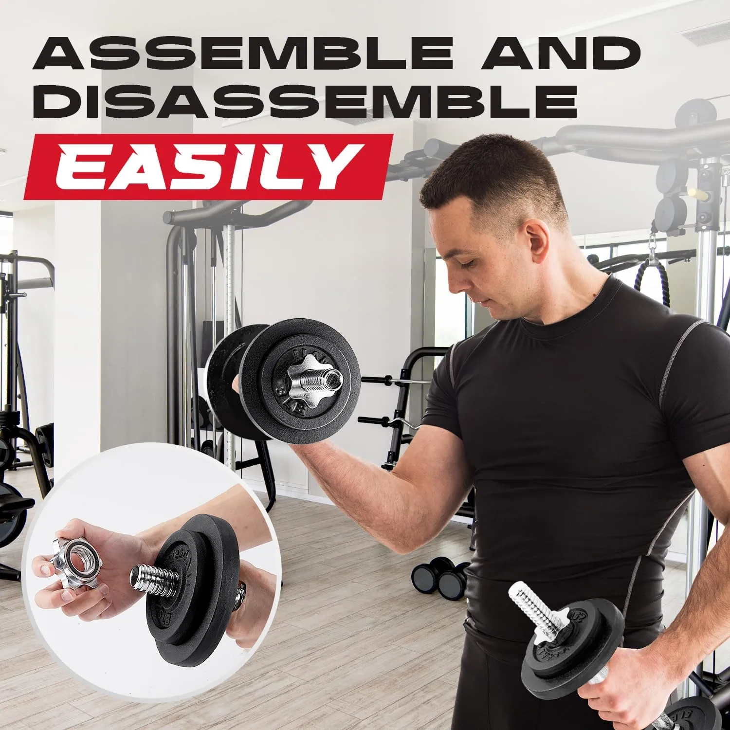 Adjustable Dumbbell Set With Connector Option For Strength Training, Full Body Workout, And Muscle Building