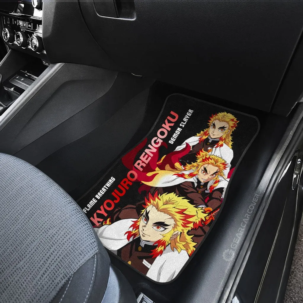 Akaza And Rengoku Car Floor Mats Custom Demon Slayer Anime