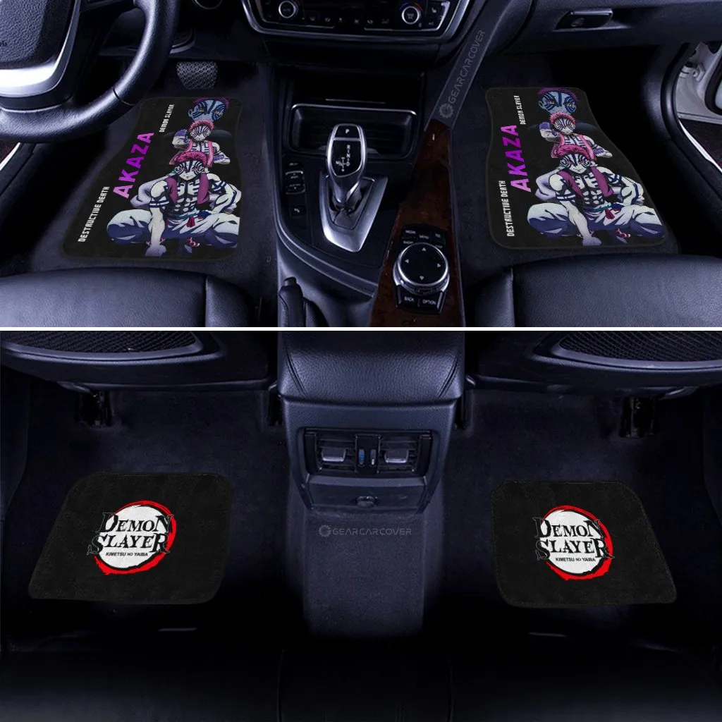 Akaza Car Floor Mats Custom Demon Slayer Anime