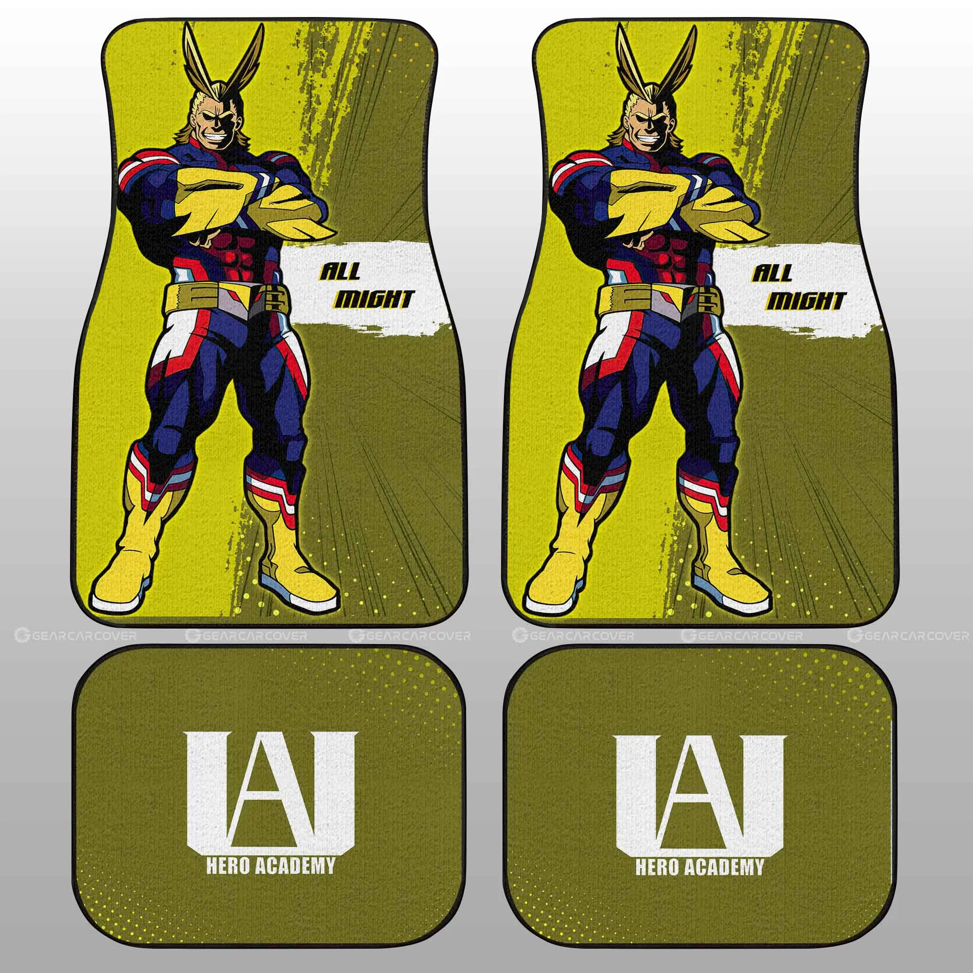 All Might Car Floor Mats Custom For Fans