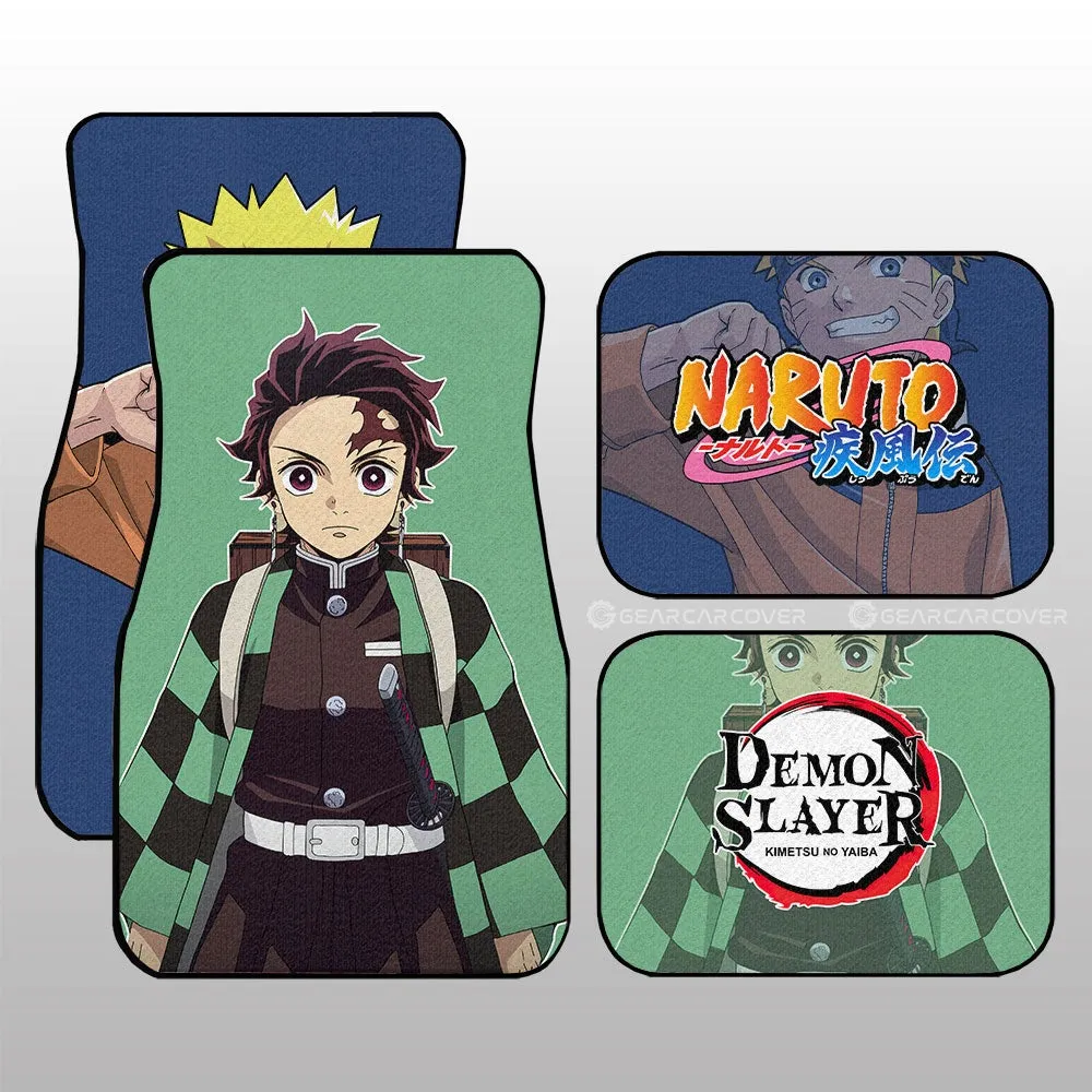 And Tanjiro Car Floor Mats Custom Anime Car Accessories