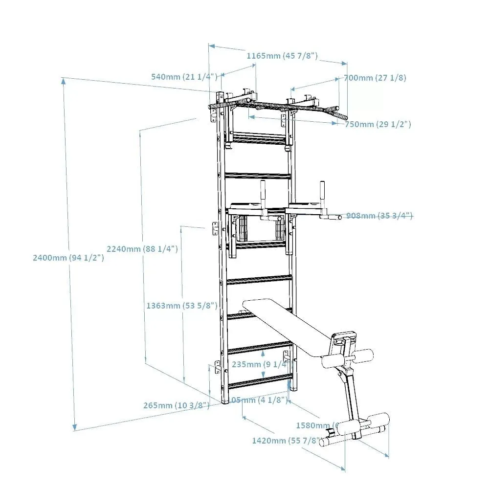 BenchK Wall Bars 733B