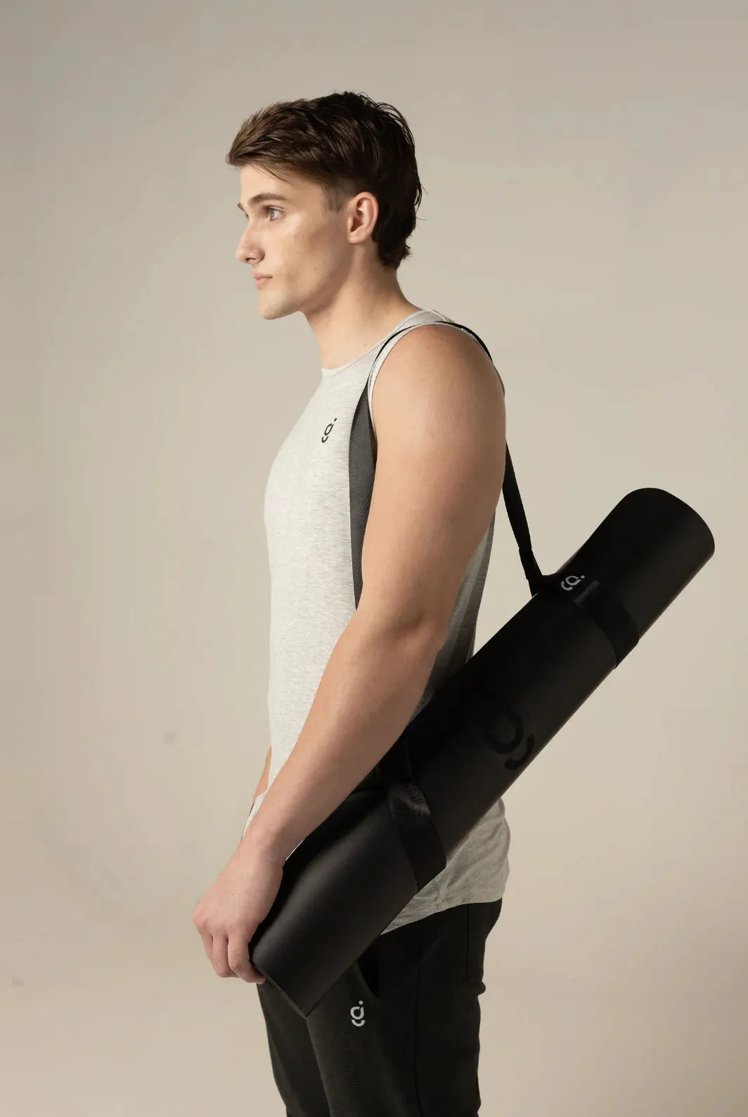 Black Yoga Mat and Strap