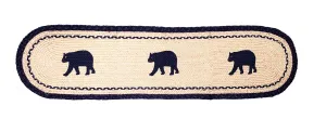 BRAIDED JUTE 54" RUNNER, PRINTED-OVAL- 13X54" - BEAR