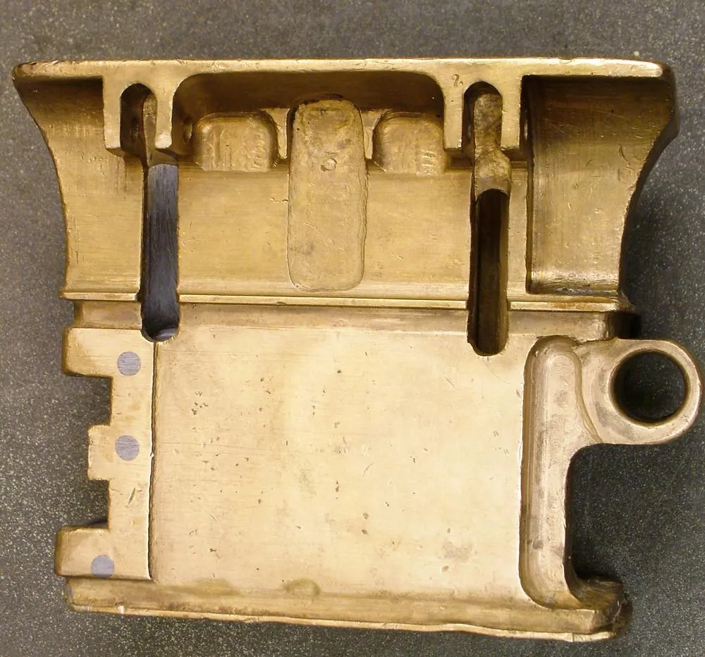 British Vickers MMG Feed Block Body: Stripped (Brass/Steel)