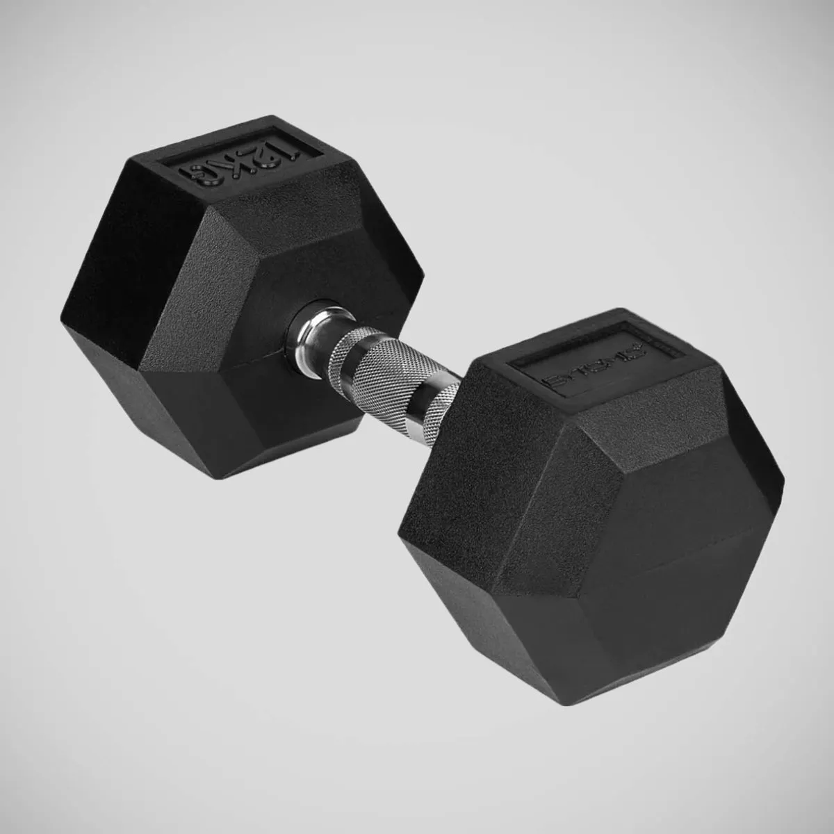 Bytomic Rubber 14kg Hexagon Dumbbell Single Black