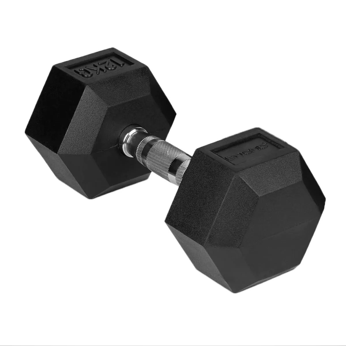 Bytomic Rubber 14kg Hexagon Dumbbell Single Black