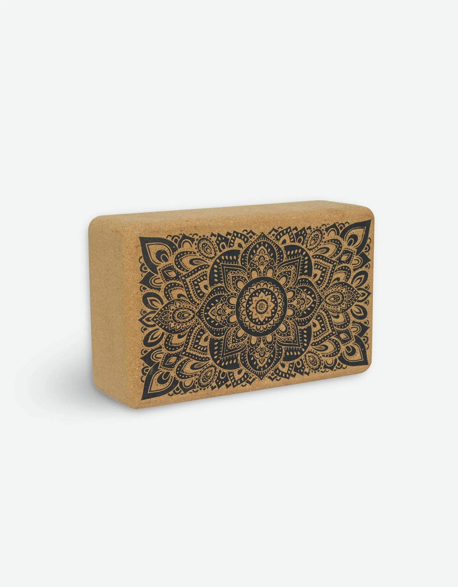 Cork Yoga Block - Mandala Black - To elevate your experience and improve your alignment