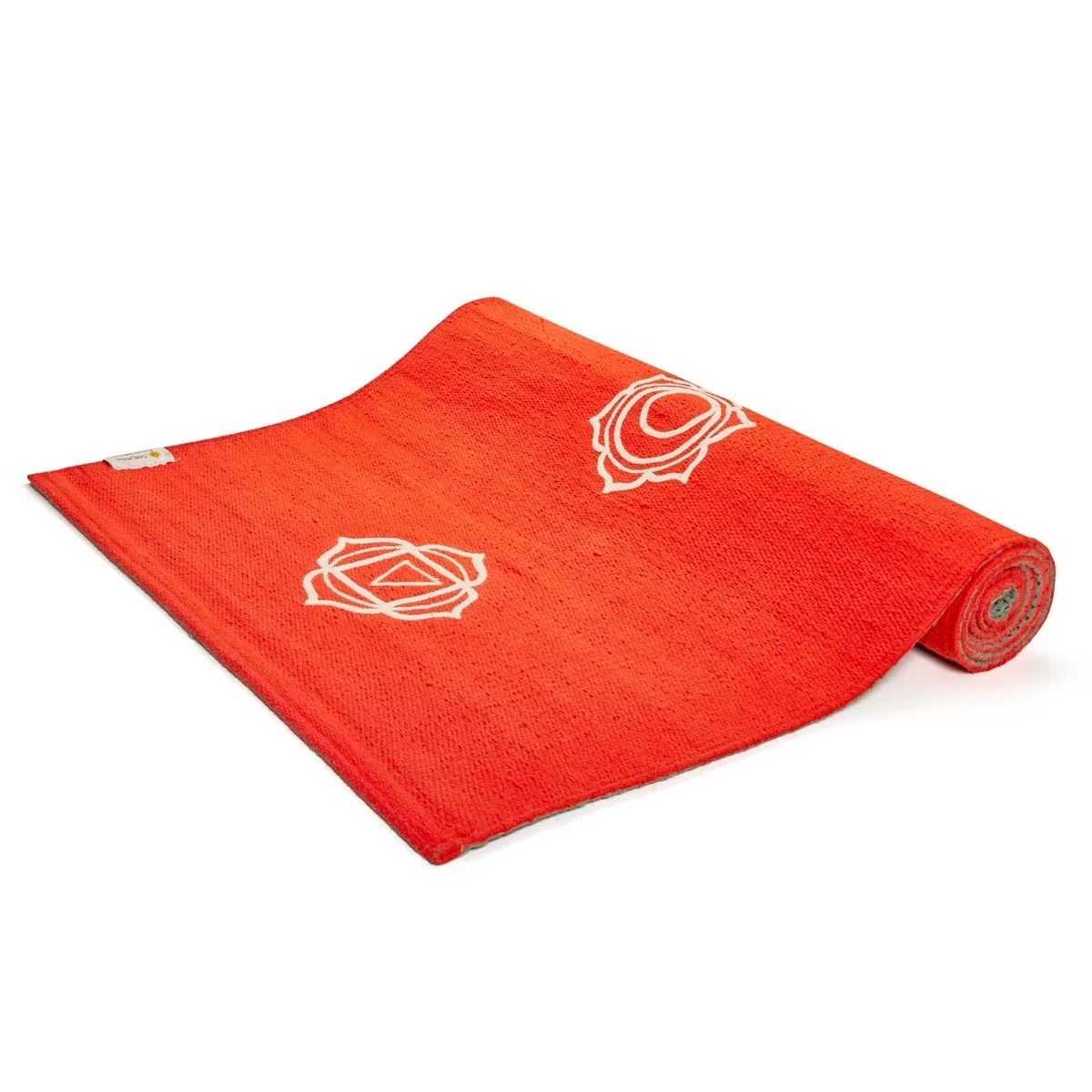 Cotton Yoga Mat- Chakras- High Grip- Orange- 24 inches