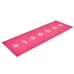 Cotton Yoga Mat-Chakras- High Grip Pink- 24 inches