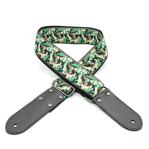 DSL 2" Jacquard Weaving Guitar Strap - Camo Green