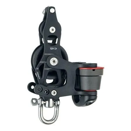 Harken 45mm Aluminum Element Fiddle Block — Swivel, Becket, Cam Cleat 6234