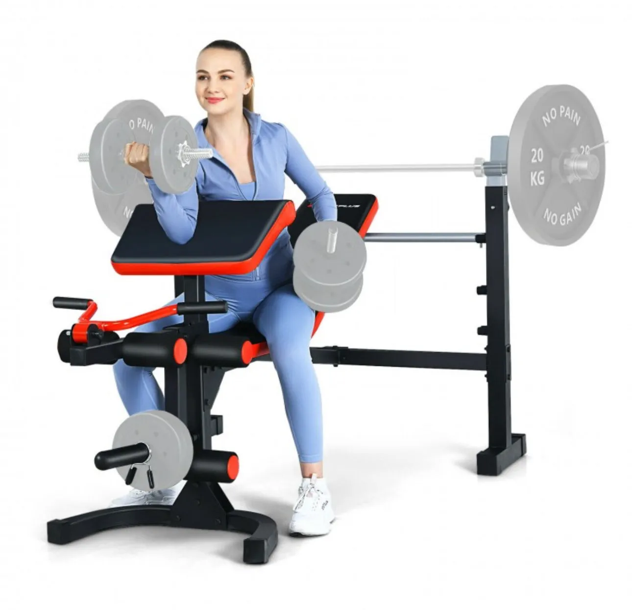 Heavy Duty Modern Adjustable Olympic Weight Bench For Full-Body Workout, Strength Training | Multiple Ways To Get, Stay Fit | Thickened Cushion