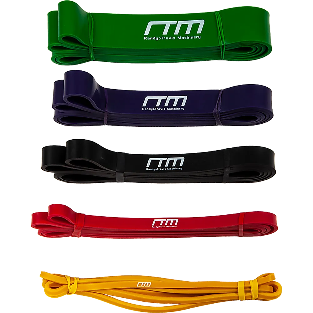 Heavy Duty Resistance Band Loop Set (5) Multi-Colored, Latex