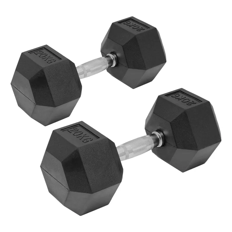 Hex Dumbbells - Rubber Coated Weights