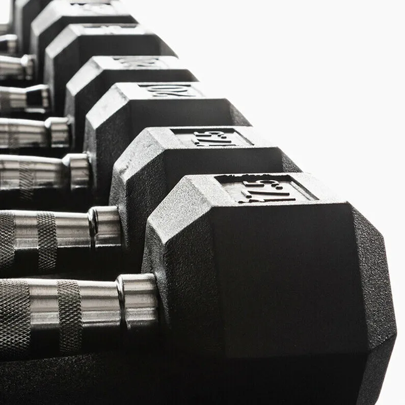 Hex Dumbbells - Rubber Coated Weights