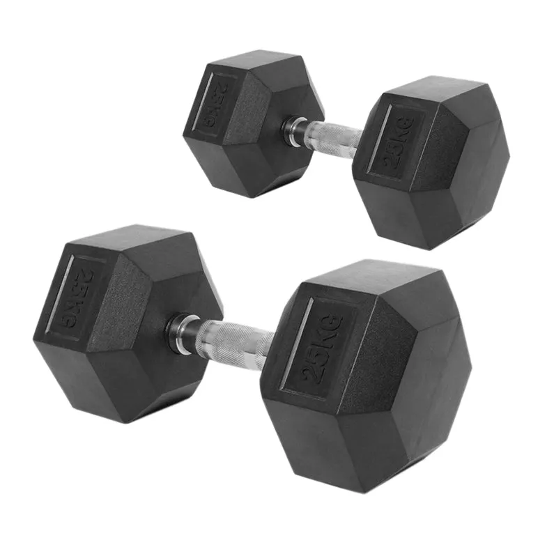 Hex Dumbbells - Rubber Coated Weights