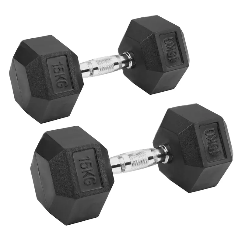 Hex Dumbbells - Rubber Coated Weights