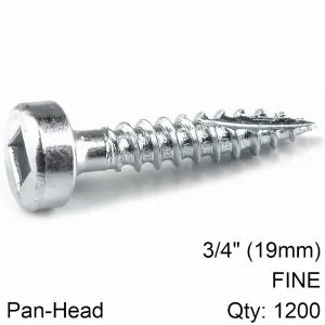 KREG KREG POCKET HOLE SCREWS 75' #6 FINE PAN HEAD 1200CT KR SPS-F075-1200