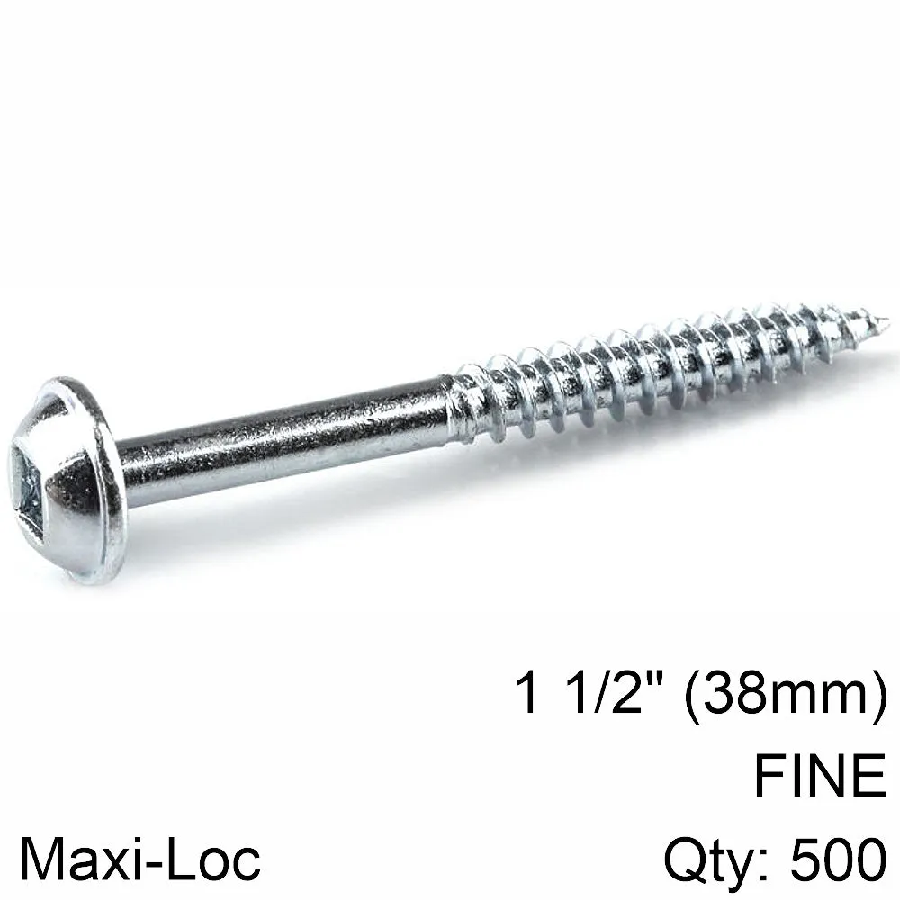 KREG KREG ZINC POCKET HOLE SCREWS 38MM 1.50' #7 FINE THREAD MX LOC 500CT KR SML-F150-500-INT