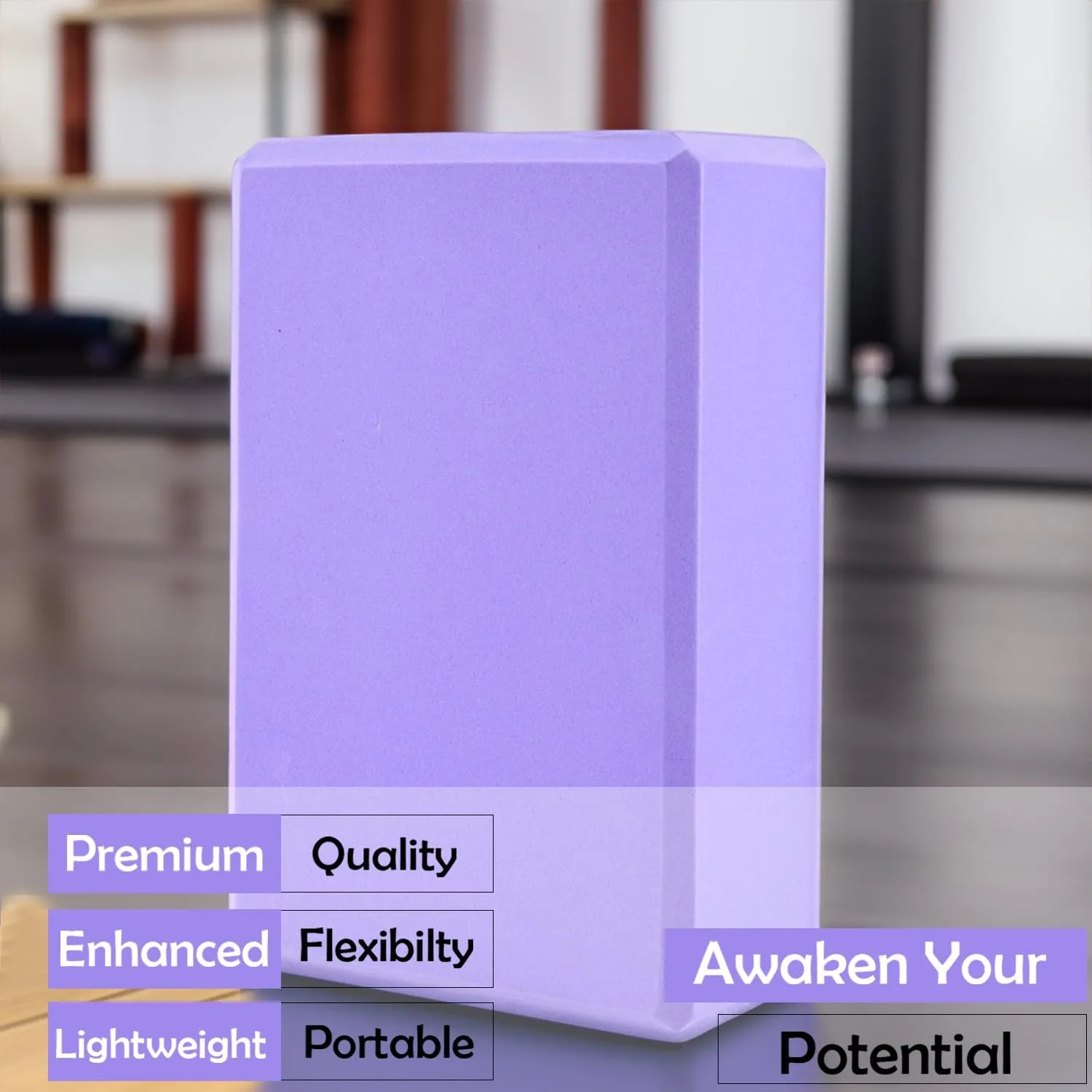 Kuber Industries High-Density Yoga Block|Lightweight & Portable Yoga Brick|Improve Strength & Flexibility-Pack of 2 (Light Purple)