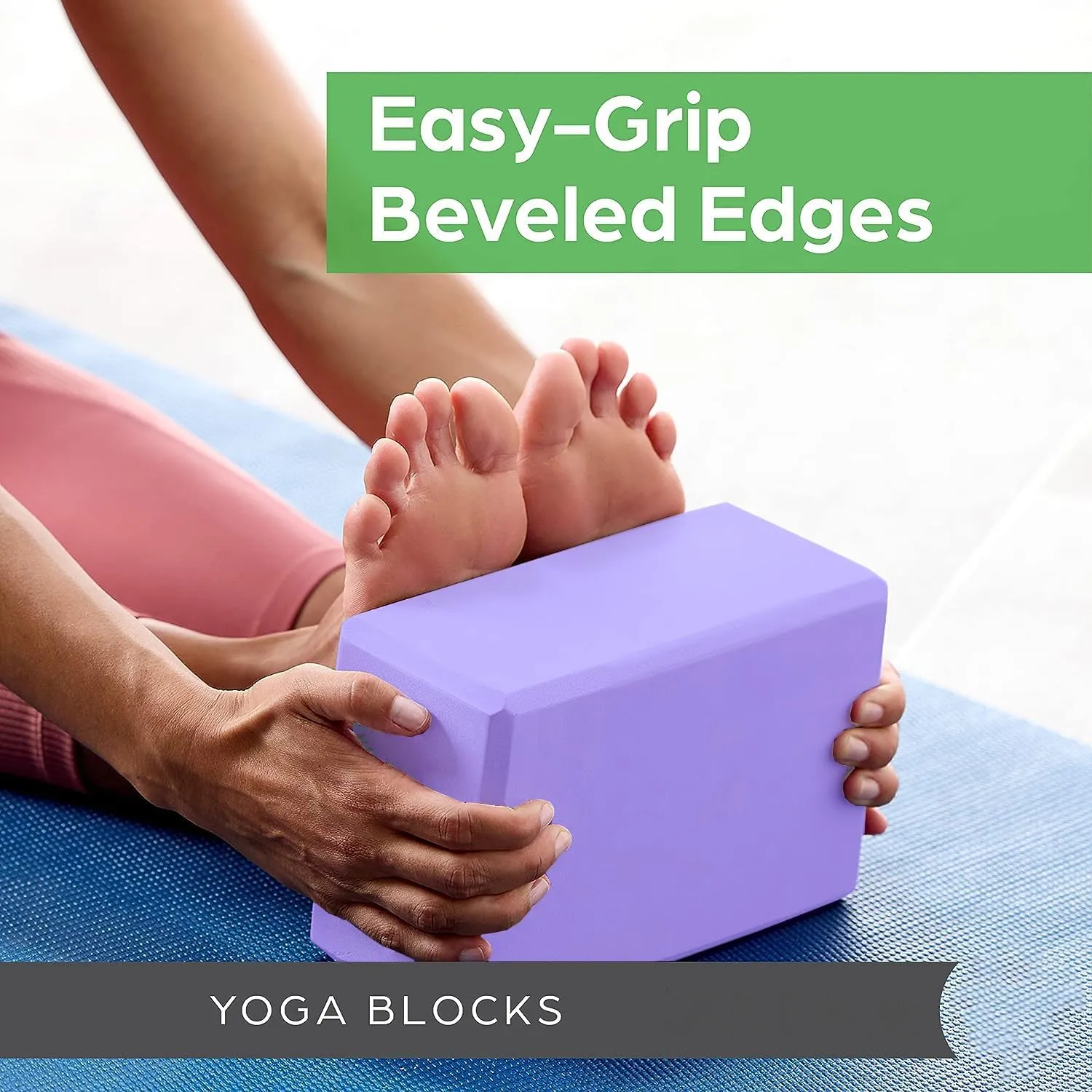 Kuber Industries High-Density Yoga Block|Lightweight & Portable Yoga Brick|Improve Strength & Flexibility-Pack of 2 (Light Purple)