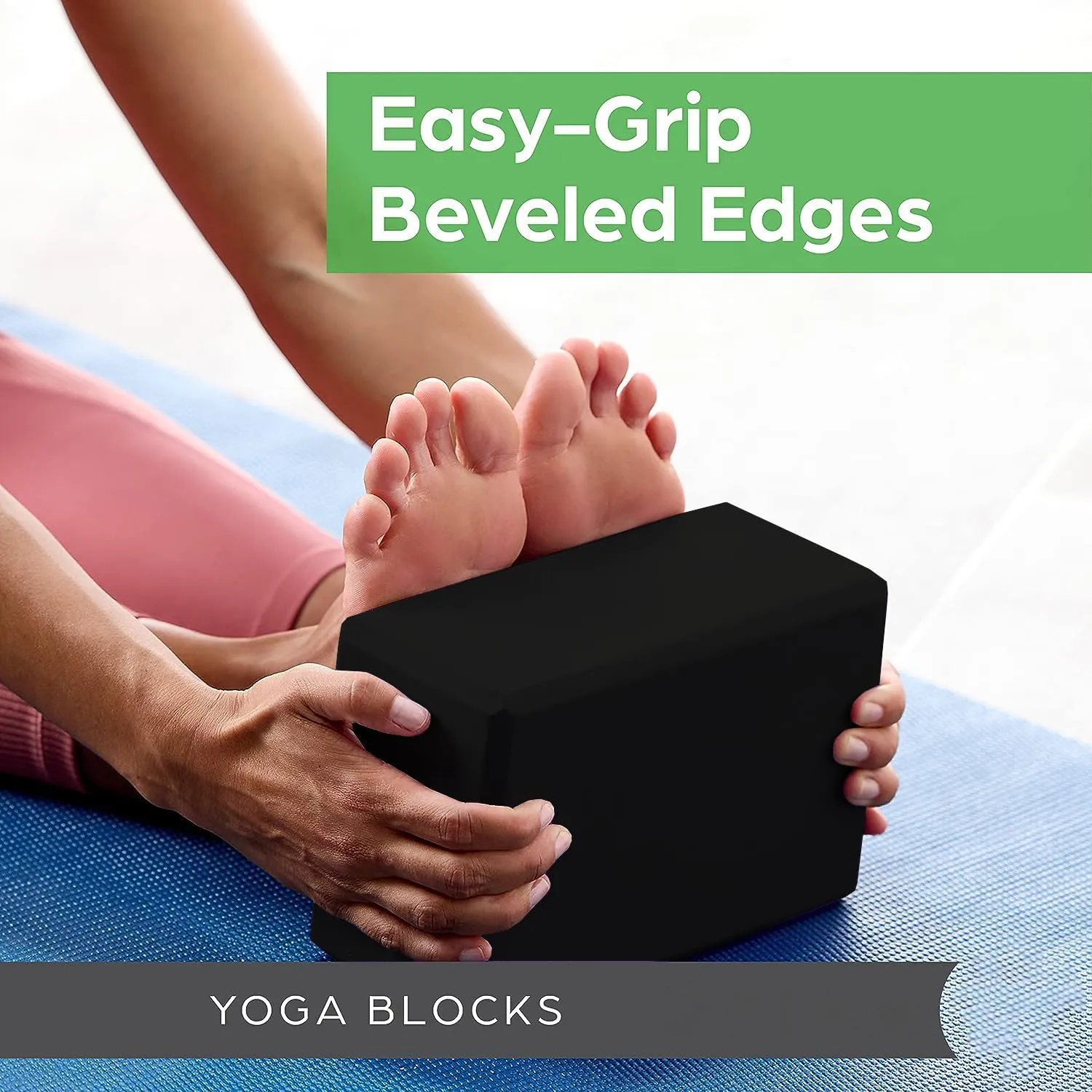 Kuber Industries High-Density Yoga Block|Lightweight & Portable Yoga Brick|Improve Strength & Flexibility-Pack of 3 (Black)