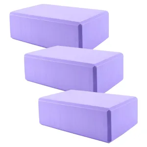 Kuber Industries High-Density Yoga Block|Lightweight & Portable Yoga Brick|Improve Strength & Flexibility-Pack of 3 (Light Purple)