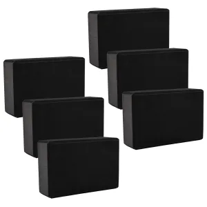 Kuber Industries High-Density Yoga Block|Lightweight & Portable Yoga Brick|Improve Strength & Flexibility-Pack of 6 (Black)