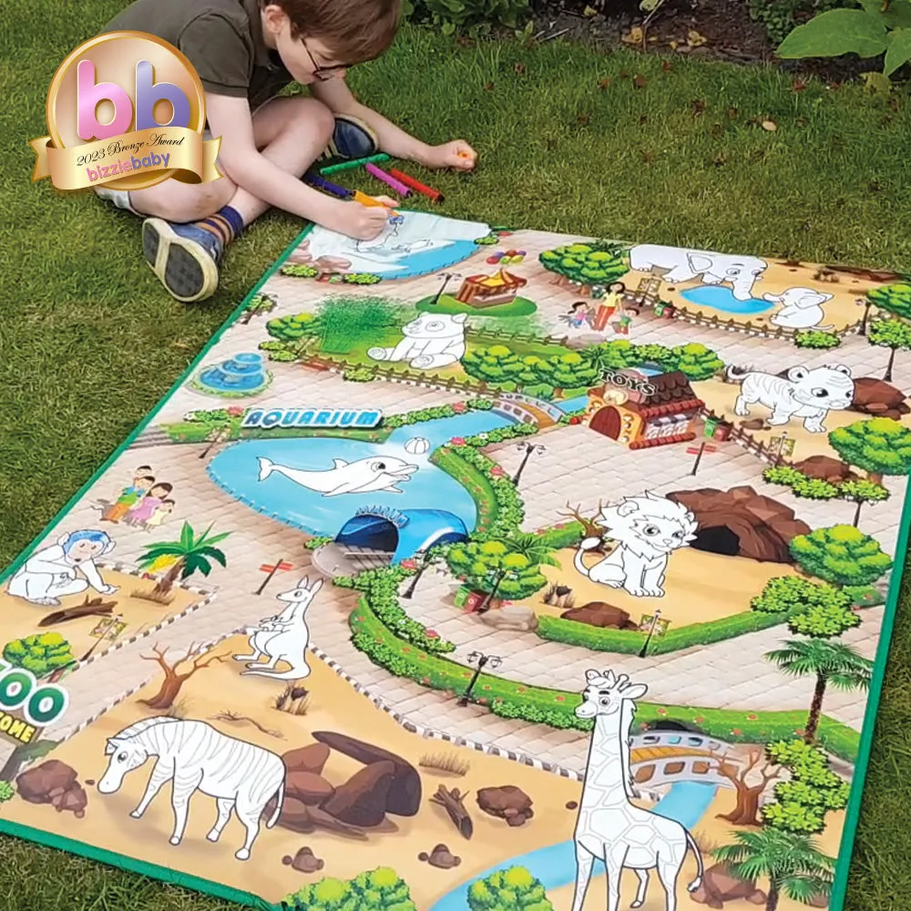 Large Colour and Wipe Zoo Play Mat (120 x 90cm)