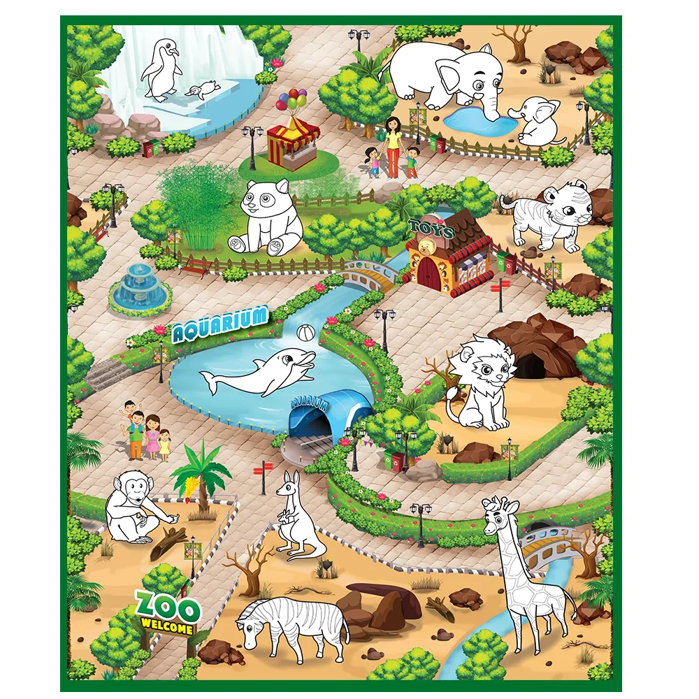 Large Colour and Wipe Zoo Play Mat (120 x 90cm)