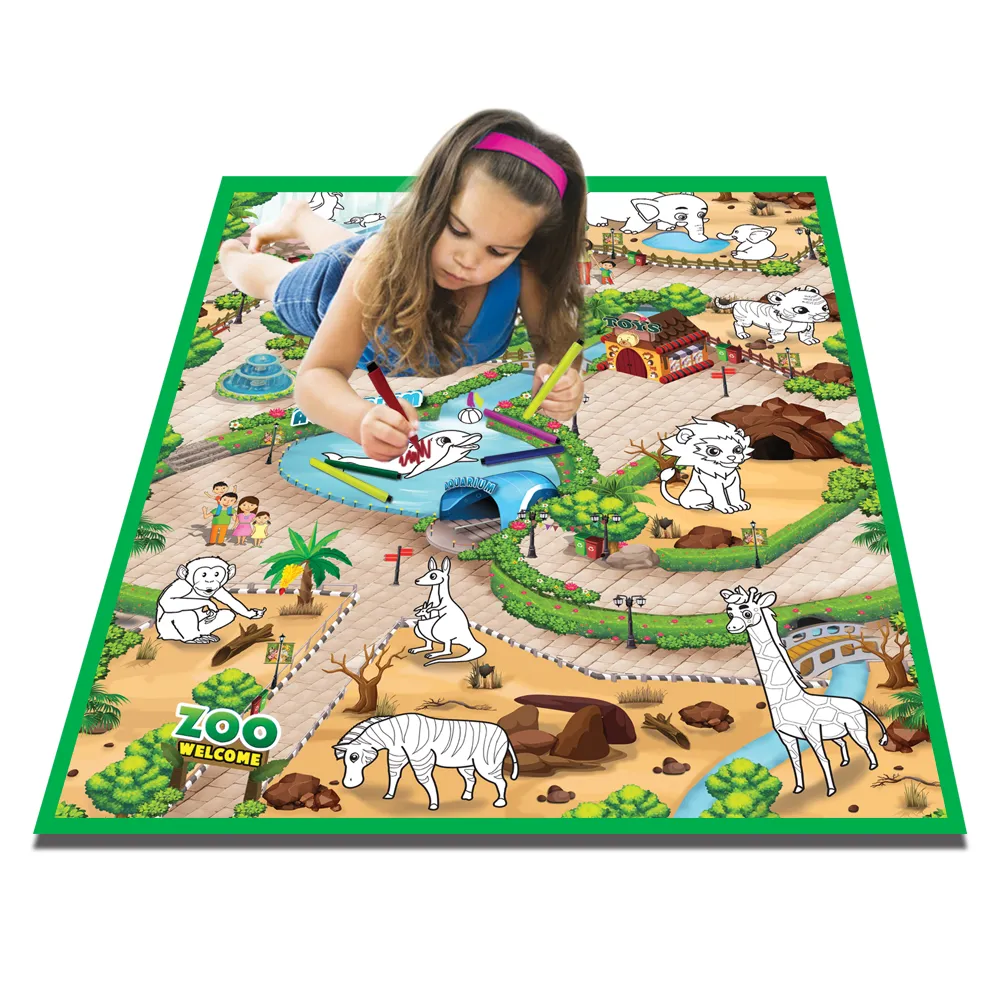 Large Colour and Wipe Zoo Play Mat (120 x 90cm)