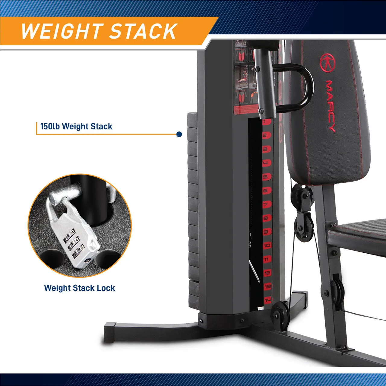 Marcy 150lb Stack Weight Home Gym (MWM-989)