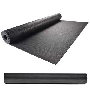 Medium Yoga Mat Home Gym Flooring Exercise Mat Black 6.5x3ft