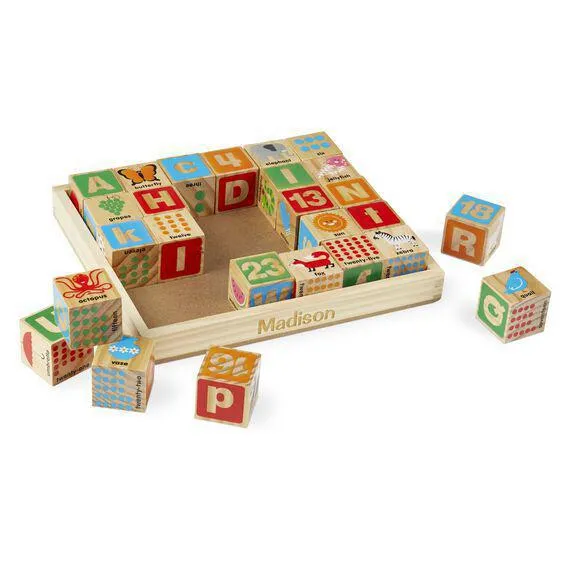 Melissa & Doug ABC 123 Wooden Blocks -Teach Letter and Number Recognition, Fine Motor Skills, Coordination, and Problem-Solving