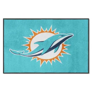 Miami Dolphins 4X6 High-Traffic Mat with Durable Rubber Backing - Landscape Orientation