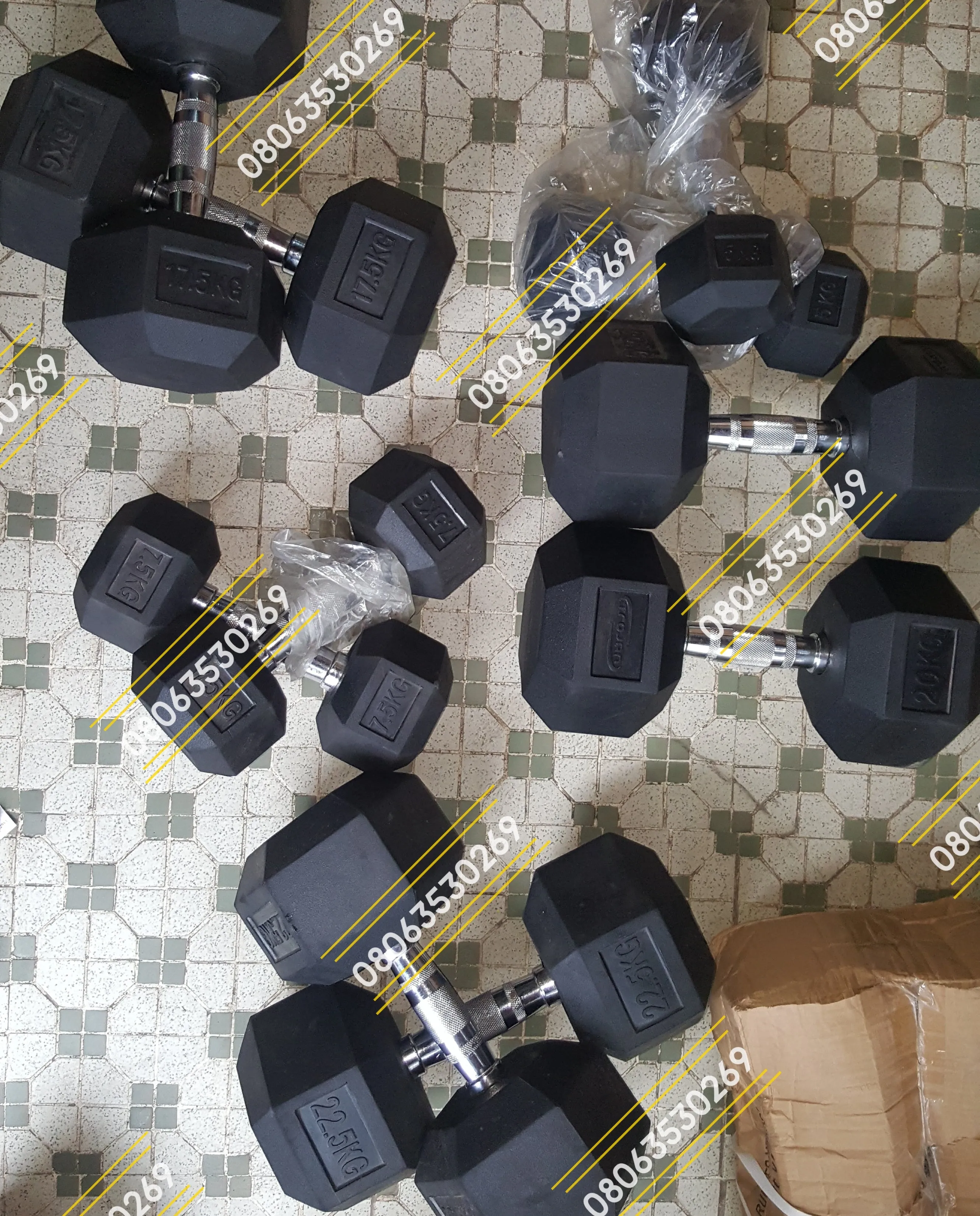 Pair of Hex Commercial Dumbbell