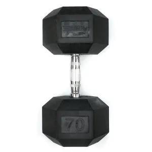 Progression Rubber Hex Dumbbell 70 lb