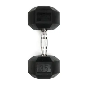 Rubber Hex Dumbbell - 35 lbs