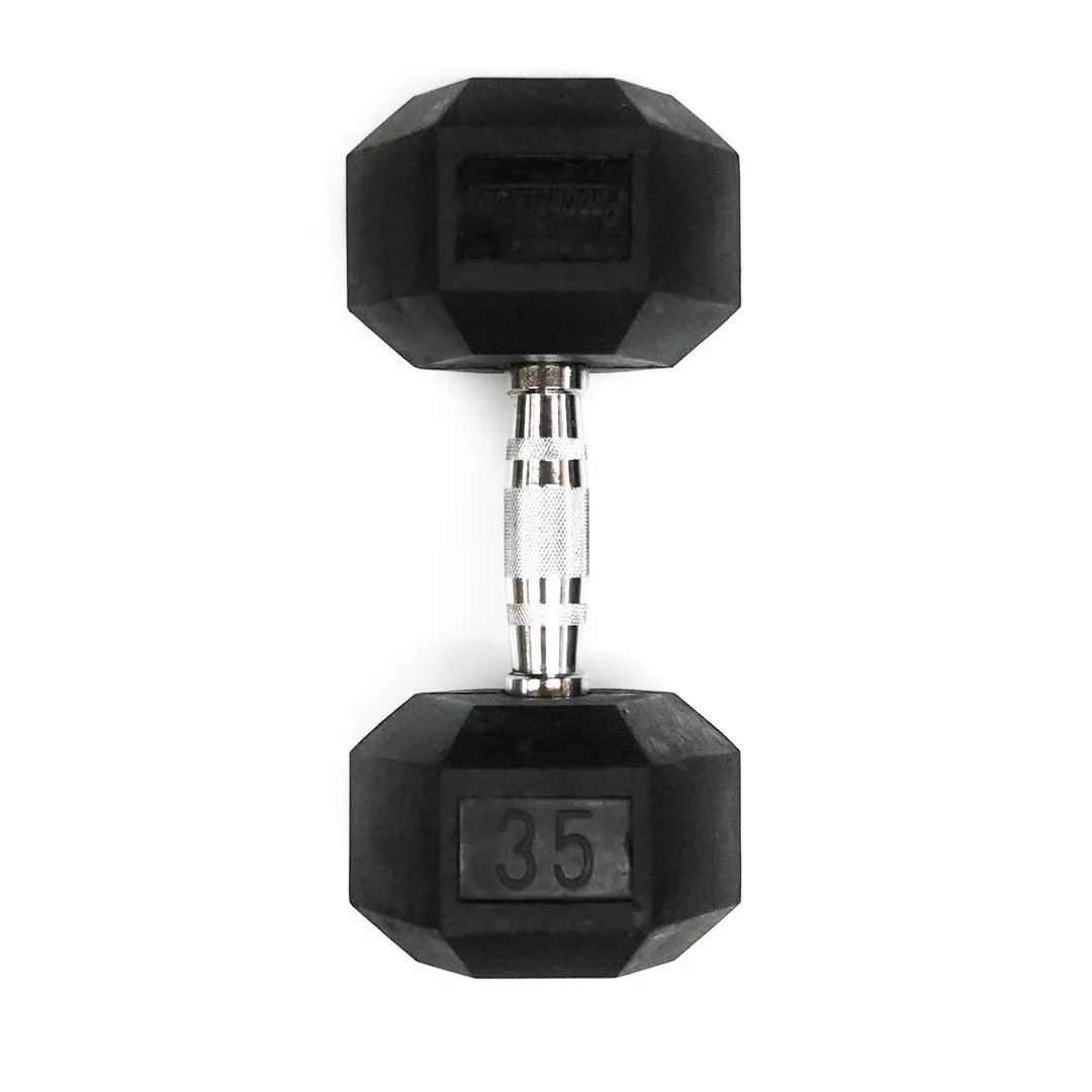 Rubber Hex Dumbbell - 35 lbs