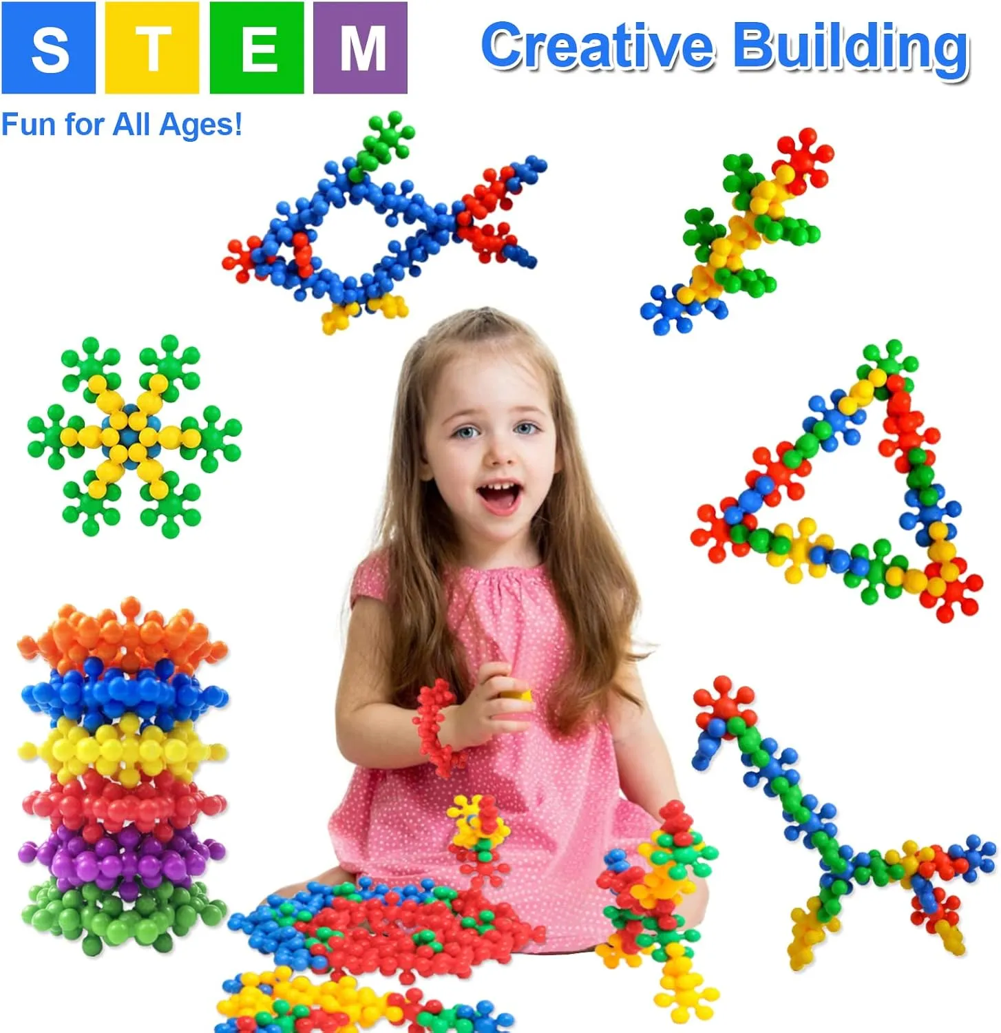 Snowflake Interlocking Building Blocks 400 pieces Container - 689