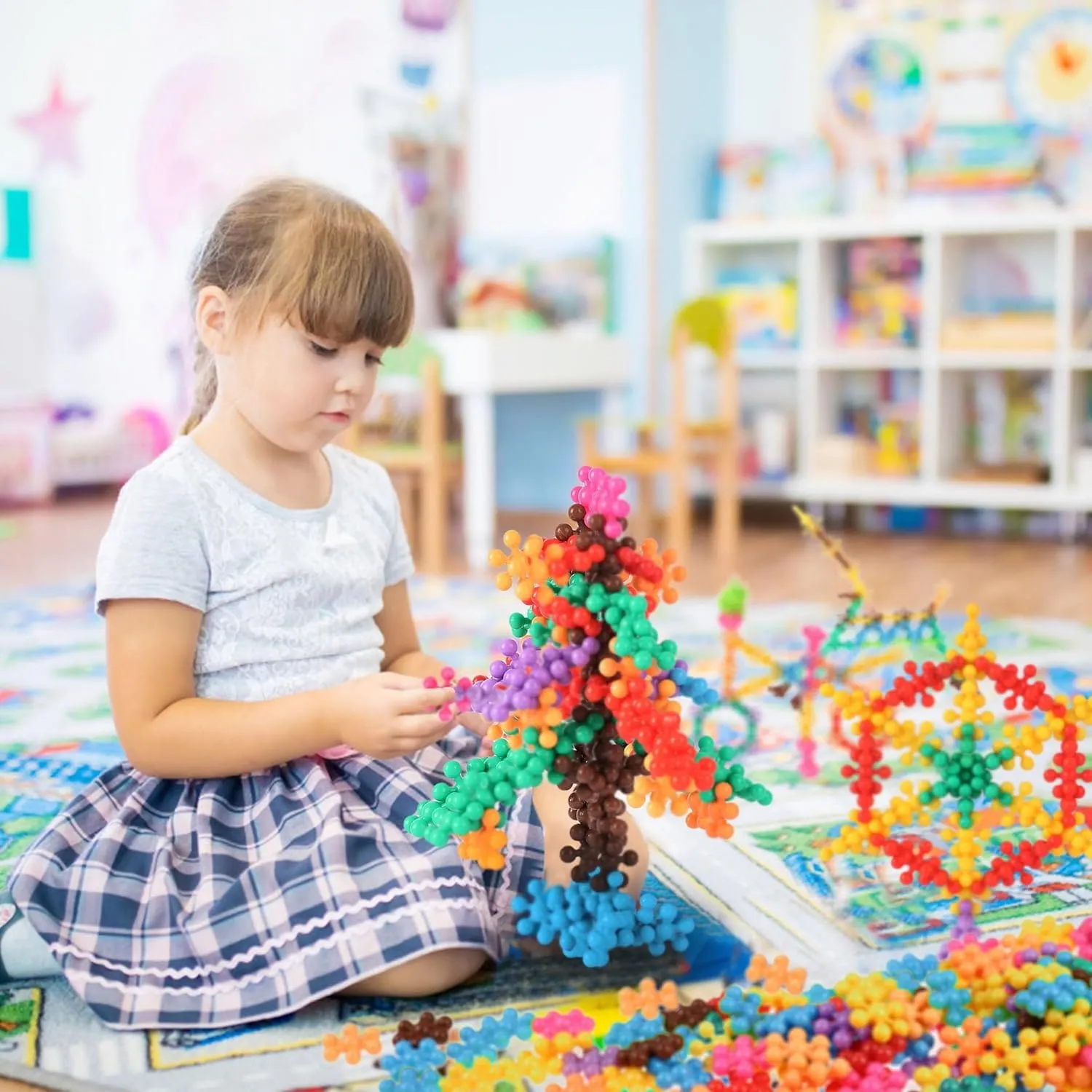 Snowflake Interlocking Building Blocks 400 pieces Container - 689