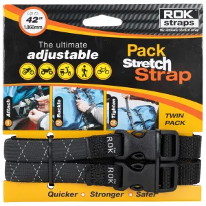 The Ultimate Adjustable Cargo Straps Twin Pack - 12"-42" x 5/8" - Black w/Reflective Tracer