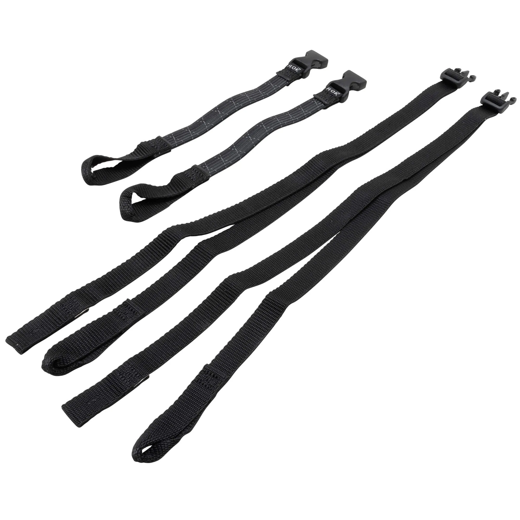 The Ultimate Adjustable Cargo Straps Twin Pack - 12"-42" x 5/8" - Black w/Reflective Tracer