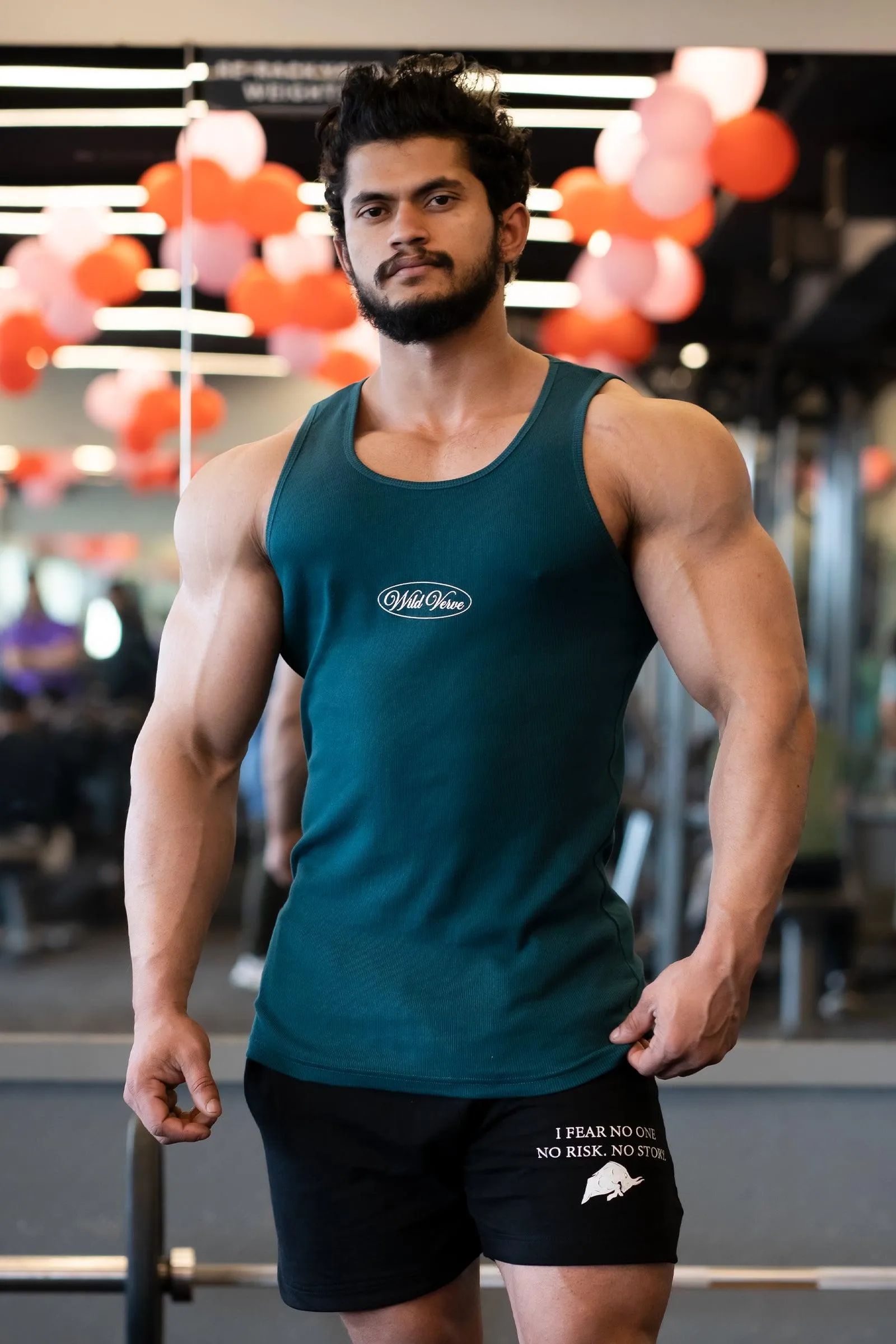 WILD VERVE RIBBED TANK (TEAL)