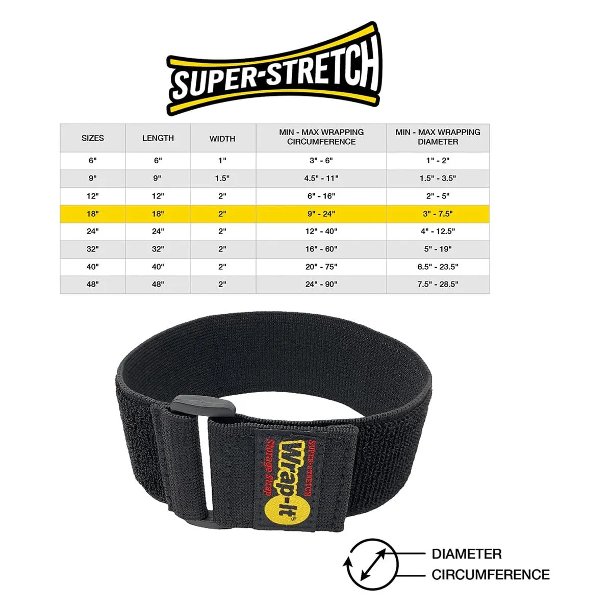 Wrap-It Storage 18 in. Super-Stretch Storage Strap (3-Pack)